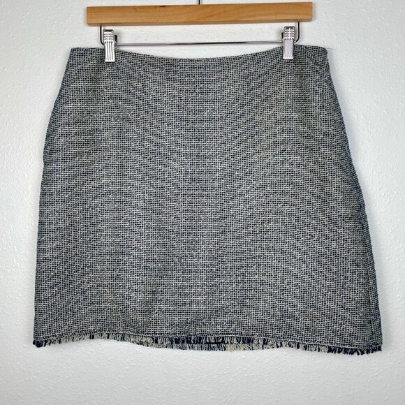 Banana Republic Navy Blue and Silver Tweed Academic Preppy Skirt Size: 10 - Picture 8 of 9